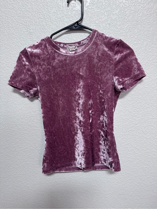Free People Tops - Free People Velvet Baby Tee Pink Lavendar Women’s XS Summer Festival